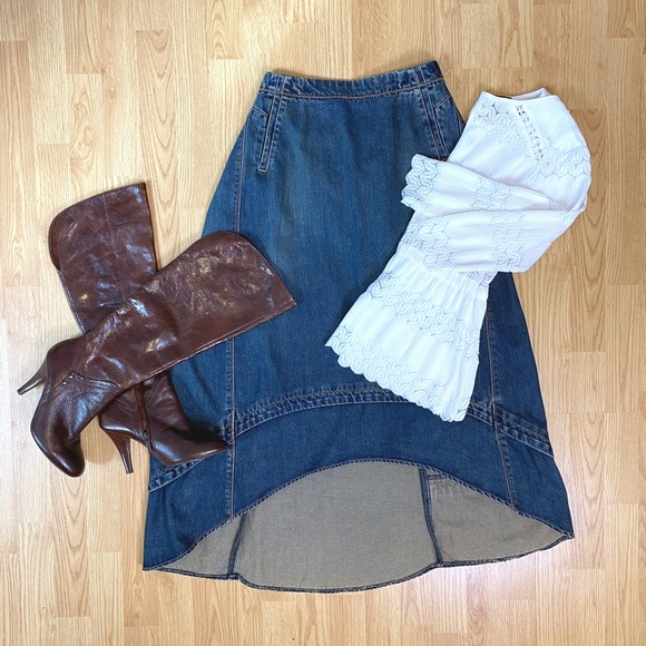 Vintage denim high/low skirt - Picture 3 of 8